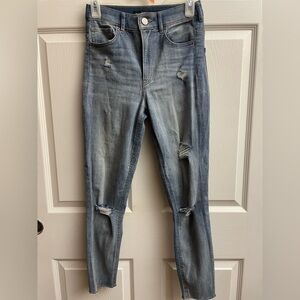 Women’s Express Cropped Legging Super High Rise Distressed